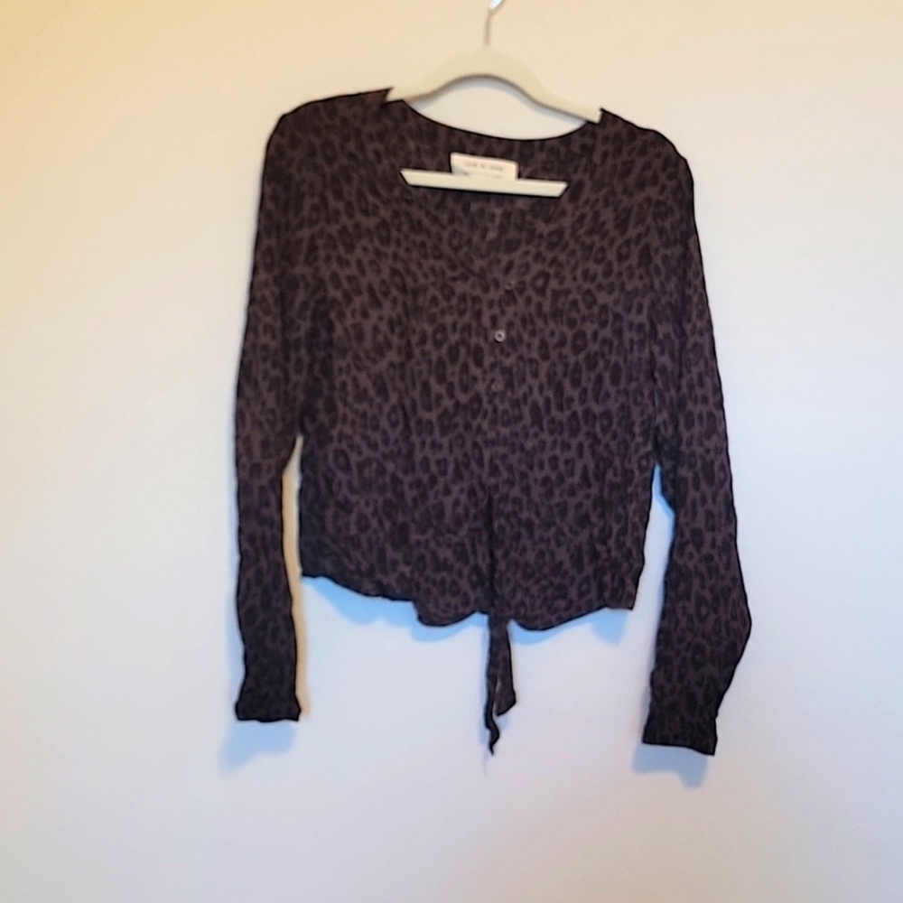 Cloth & Stone animal print top size medium